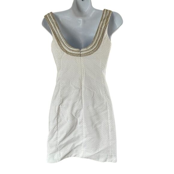 Lilly Pulitzer Valli Shift Dress Ivory Silver and Gold Size 0 - Picture 14 of 16